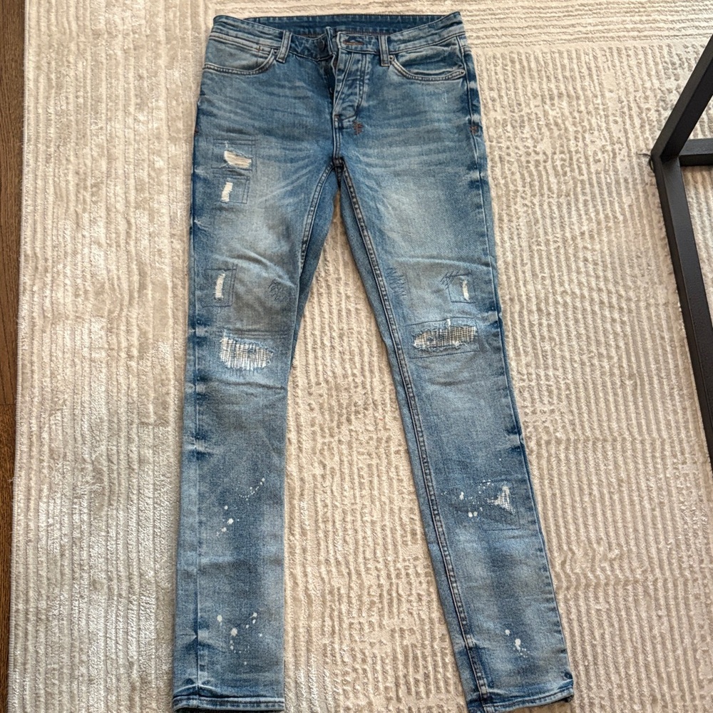 Ksubi Light Blue Distressed Skinny Jeans